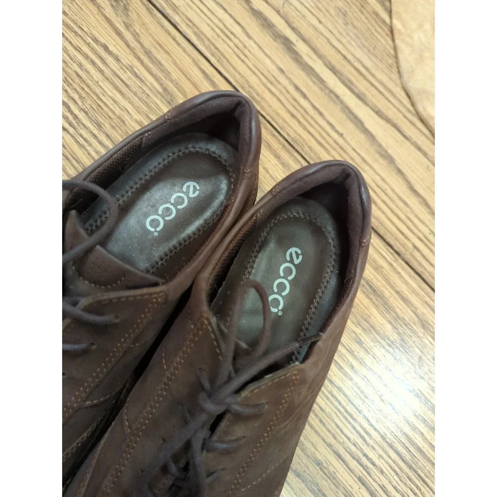 Ecco Sky Tie Lace Up Flat Women's 40‎ US 9 Brown Suede Oxford Casual Shoe